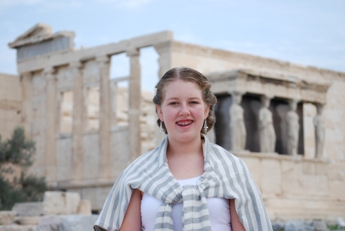 Hillary at the Acropolis, Athens Greece 2008
